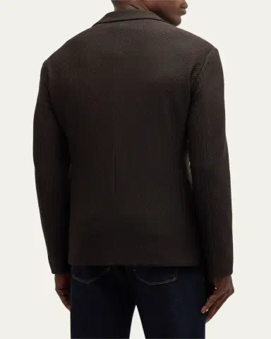 Giorgio Armani Men's Nylon Rice Stitch Two-Button Blazer | Thumbnail 3 Giorgio Armani Men's Nylon Rice Stitch Two-Button Blazer | Thumbnail 3