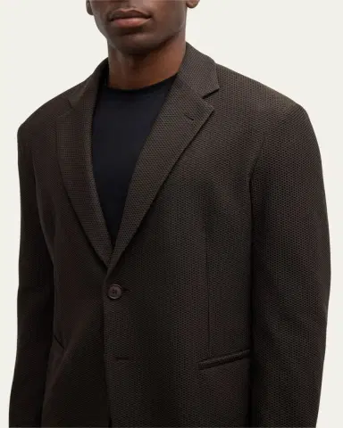 Giorgio Armani Men's Nylon Rice Stitch Two-Button Blazer | Thumbnail 5 Giorgio Armani Men's Nylon Rice Stitch Two-Button Blazer | Thumbnail 5