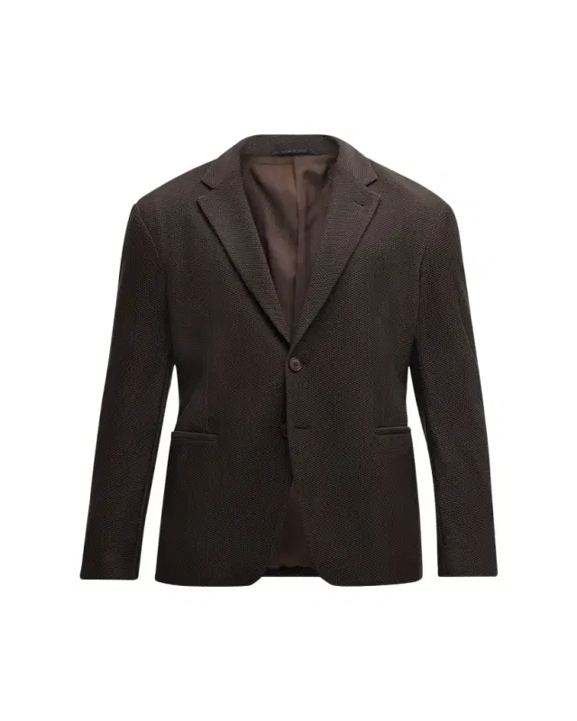 Men's Nylon Rice Stitch Two-Button Blazer