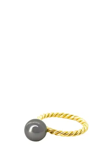 Haute Victoire Tahitian Pearl Hand Twisted Ring, Size | Thumbnail 3