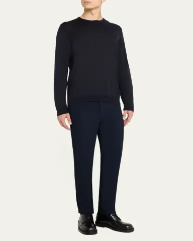 Giorgio Armani Men's Silk-Cotton Crew Sweater | Thumbnail 2 Giorgio Armani Men's Silk-Cotton Crew Sweater | Thumbnail 2