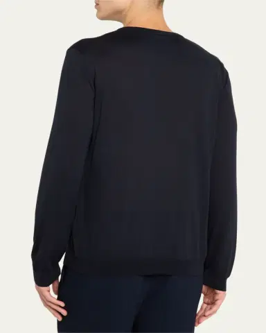 Giorgio Armani Men's Silk-Cotton Crew Sweater | Thumbnail 3 Giorgio Armani Men's Silk-Cotton Crew Sweater | Thumbnail 3