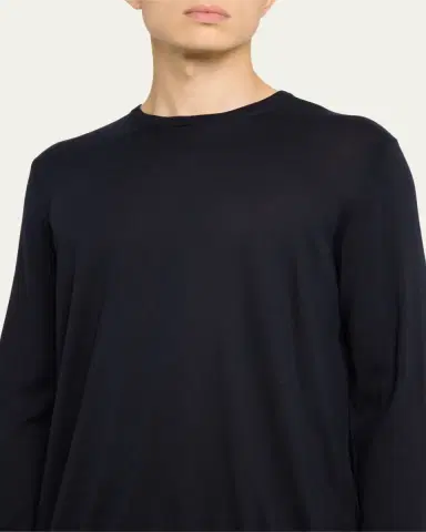 Giorgio Armani Men's Silk-Cotton Crew Sweater | Thumbnail 5 Giorgio Armani Men's Silk-Cotton Crew Sweater | Thumbnail 5
