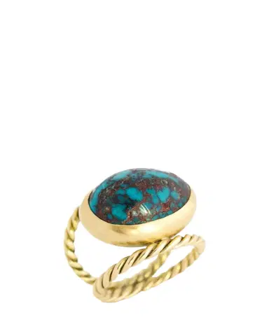 Haute Victoire One Of A Kind Hand Twisted Turquoise Ring, Size | Thumbnail 1