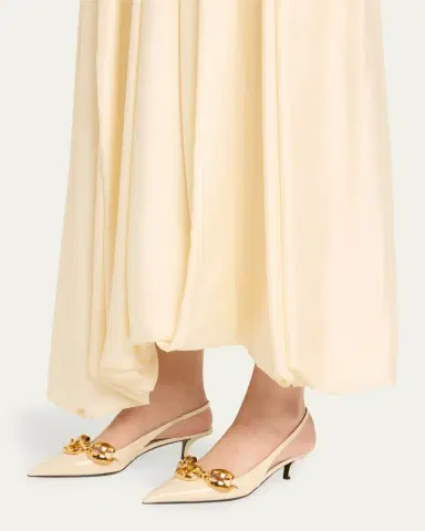 Gucci Marina Patent Chain Slingback Pumps | Thumbnail 2