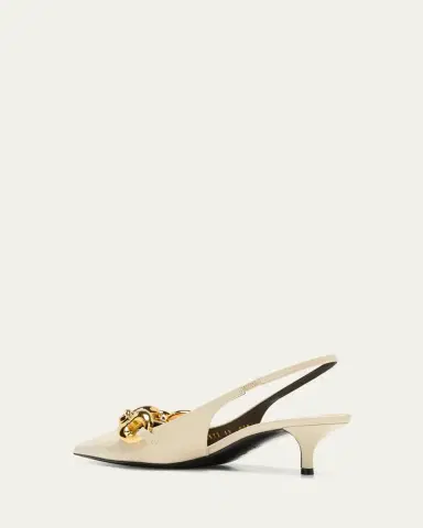 Gucci Marina Patent Chain Slingback Pumps | Thumbnail 4