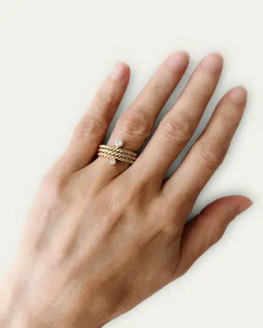 Haute Victoire Hand Twisted 3 Row Diamond Ring, Size | Thumbnail 2