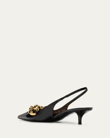 Gucci Marina Patent Chain Slingback Pumps | Thumbnail 4