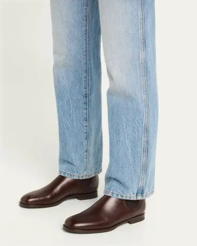 Manolo Blahnik Calfskin Leather Chelsea Booties | Thumbnail 2