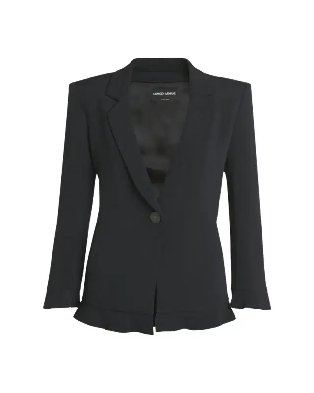 Cady Blazer Jacket with Ruffle Underlay