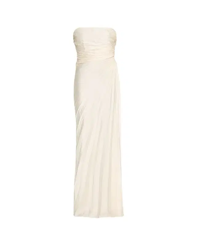 Bianca Pleated Strapless Gown