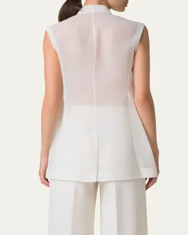 Akris Artina Long Silk Organza Vest | Thumbnail 3