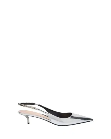 Gucci Signoria Metallic Leather Chain Slingback Pumps | Thumbnail 1