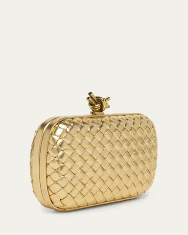 Bottega Veneta Knot Padded Metallic Leather Clutch Bag | Thumbnail 3