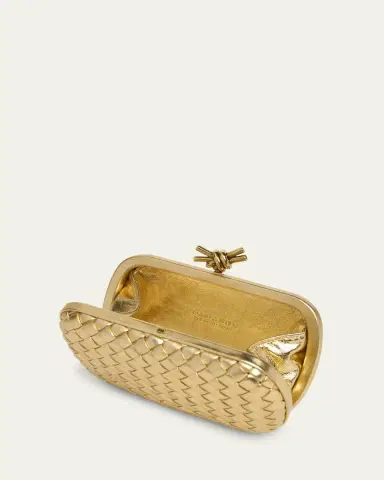 Bottega Veneta Knot Padded Metallic Leather Clutch Bag | Thumbnail 4