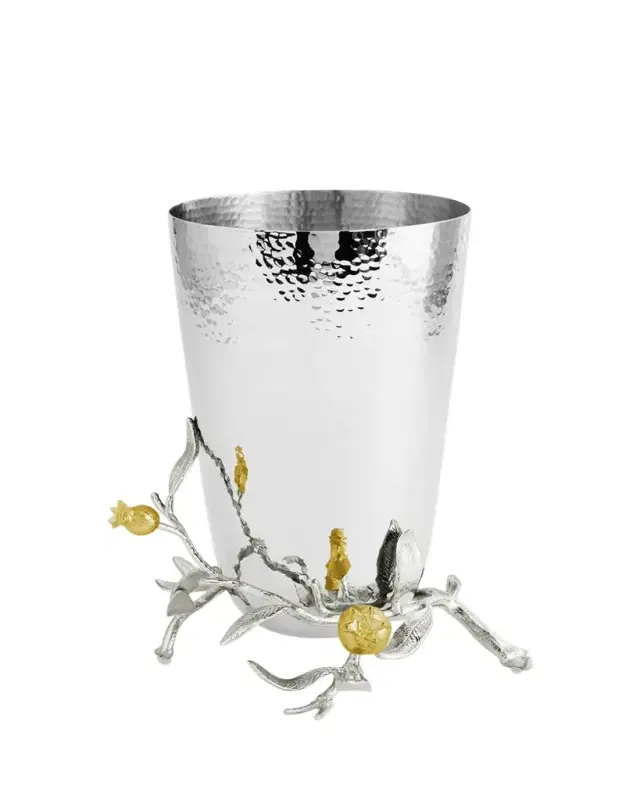 Michael Aram Pomegranate Silver & Gold Vase with 24K Goldplate
