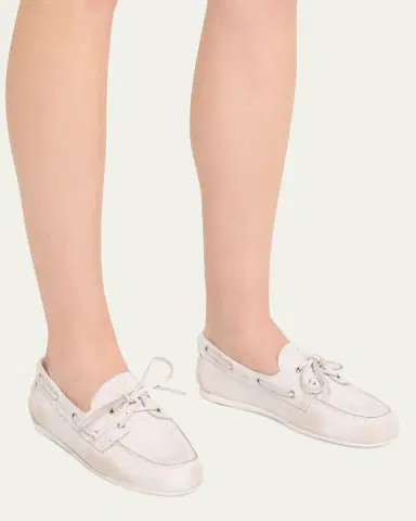 Miu Miu Leather Lace-Up Moccasins | Thumbnail 2