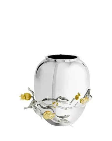 Michael Aram Pomegranate Silver & Gold Medium Vase with 24K Goldplate | Thumbnail 1