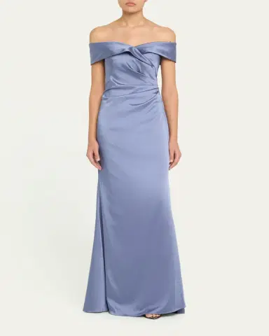 Rickie Freeman for Teri Jon Ruched Off-Shoulder Stretch Gown | Thumbnail 2 Rickie Freeman for Teri Jon Ruched Off-Shoulder Stretch Gown | Thumbnail 2