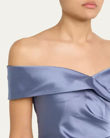 Rickie Freeman for Teri Jon Ruched Off-Shoulder Stretch Gown | Thumbnail 5 Rickie Freeman for Teri Jon Ruched Off-Shoulder Stretch Gown | Thumbnail 5