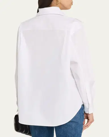 McQueen Exaggerated Collar Button Down Poplin Blouse | Thumbnail 3