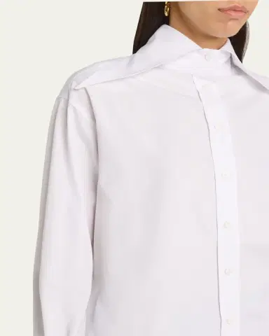 McQueen Exaggerated Collar Button Down Poplin Blouse | Thumbnail 5