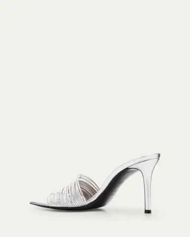 Giuseppe Zanotti Metallic Multi-Strap Stiletto Slide Sandals | Thumbnail 2 Giuseppe Zanotti Metallic Multi-Strap Stiletto Slide Sandals | Thumbnail 2