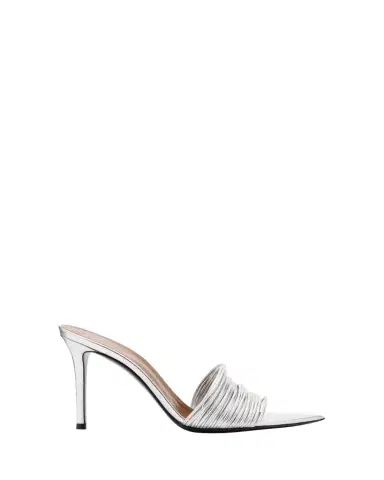 Giuseppe Zanotti Metallic Multi-Strap Stiletto Slide Sandals | Thumbnail 1 Giuseppe Zanotti Metallic Multi-Strap Stiletto Slide Sandals | Thumbnail 1