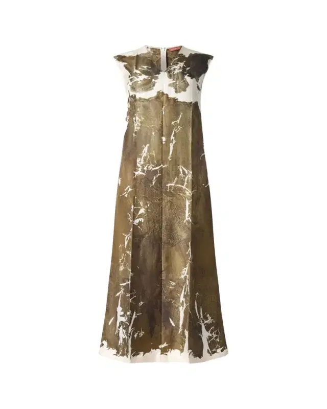 Cherie Long Printed Silk Dress