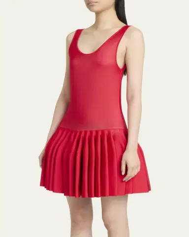 Alaïa Sleeveless Drop-Waist Flared Skirt Mini Dress | Thumbnail 8 Alaïa Sleeveless Drop-Waist Flared Skirt Mini Dress | Thumbnail 8