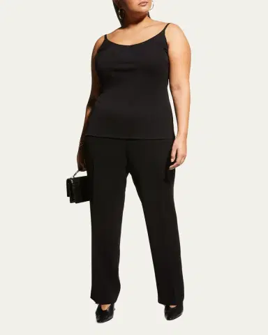 Lafayette 148 New York Plus Size Barrow Straight-Leg Crepe Pants | Thumbnail 2 Lafayette 148 New York Plus Size Barrow Straight-Leg Crepe Pants | Thumbnail 2