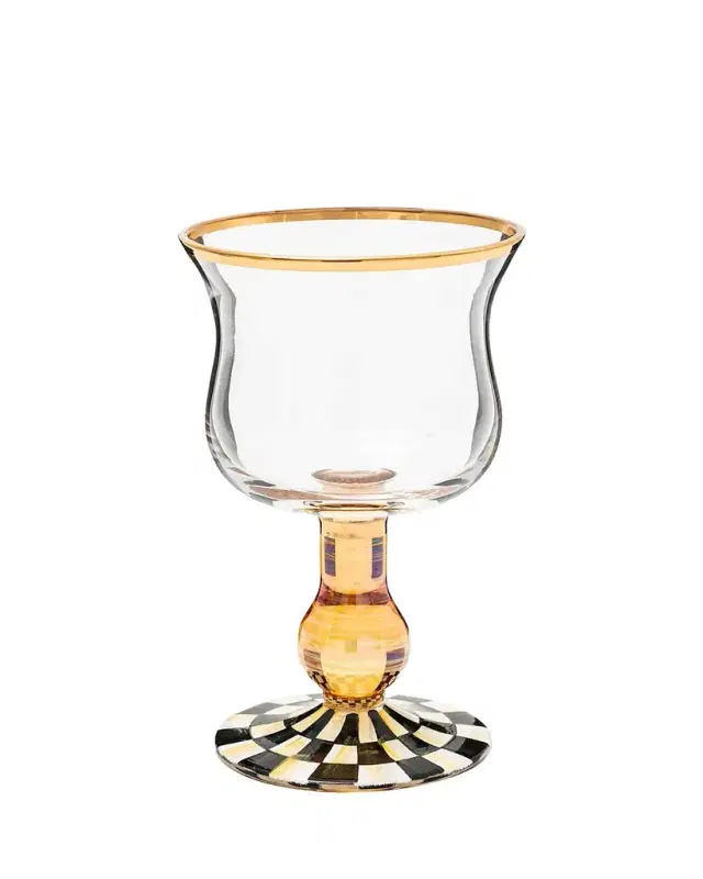 MacKenzie-Childs Courtly Check Wine Glass