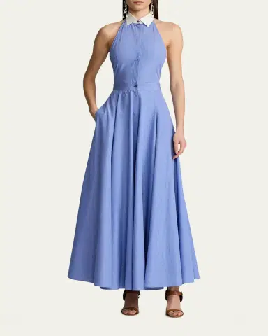 Ralph Lauren Collection Eldred End-on-End Day Halter Dress | Thumbnail 2 Ralph Lauren Collection Eldred End-on-End Day Halter Dress | Thumbnail 2