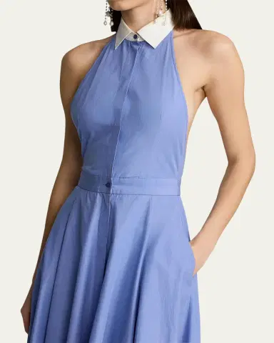 Ralph Lauren Collection Eldred End-on-End Day Halter Dress | Thumbnail 5 Ralph Lauren Collection Eldred End-on-End Day Halter Dress | Thumbnail 5