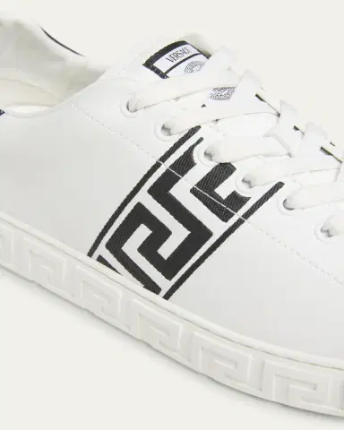Versace Men's La Greca Leather Low-Top Sneakers | Thumbnail 5 Versace Men's La Greca Leather Low-Top Sneakers | Thumbnail 5