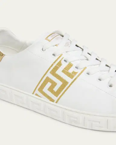 Versace Men's La Greca Leather Low-Top Sneakers | Thumbnail 9 Versace Men's La Greca Leather Low-Top Sneakers | Thumbnail 9