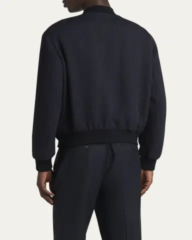 Giorgio Armani Men's Raised Chevron Bomber Jacket | Thumbnail 3