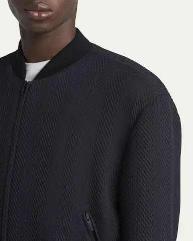 Giorgio Armani Men's Raised Chevron Bomber Jacket | Thumbnail 5