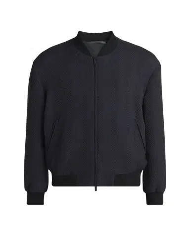 Giorgio Armani Men's Raised Chevron Bomber Jacket | Thumbnail 1