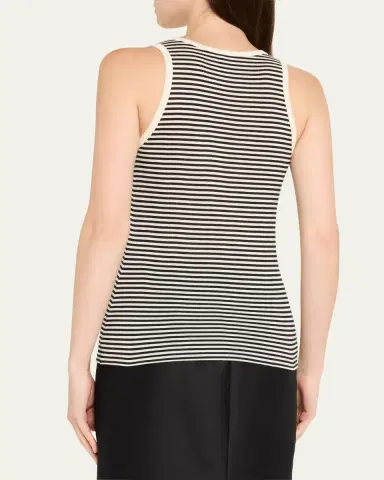Saint Laurent YSL Logo Striped Tank Top | Thumbnail 3