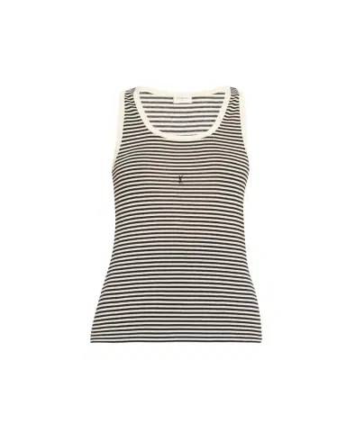 Saint Laurent YSL Logo Striped Tank Top | Thumbnail 1