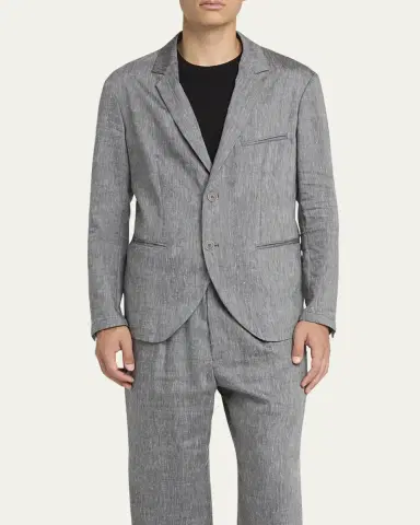Giorgio Armani Men's One Shot Linen-Wool Sport Coat | Thumbnail 2