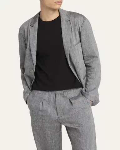 Giorgio Armani Men's One Shot Linen-Wool Sport Coat | Thumbnail 5