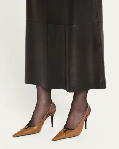 Saint Laurent Babylone Leather YSL Slingback Pumps | Thumbnail 2 Saint Laurent Babylone Leather YSL Slingback Pumps | Thumbnail 2