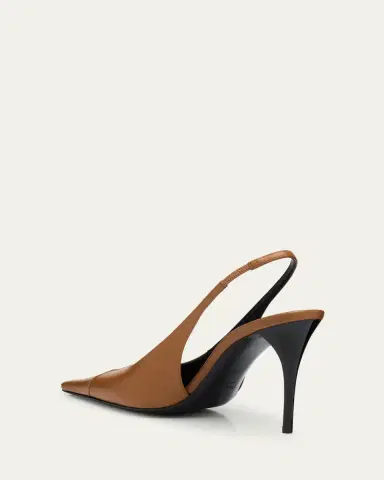Saint Laurent Babylone Leather YSL Slingback Pumps | Thumbnail 4 Saint Laurent Babylone Leather YSL Slingback Pumps | Thumbnail 4