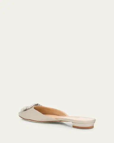 Manolo Blahnik Hangisi Satin Ballerina Flats | Thumbnail 4