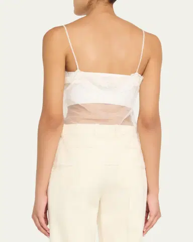 Chloé Fitted Lace Embroidered Tank Top | Thumbnail 3