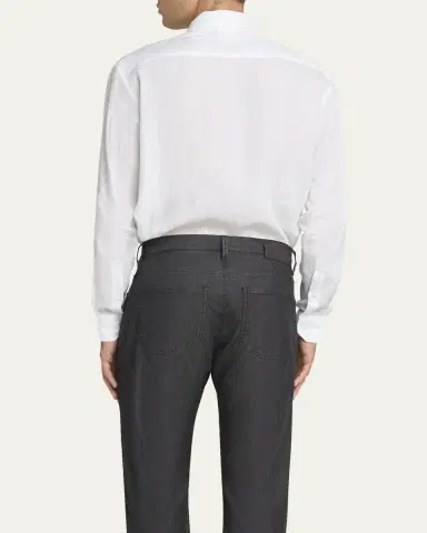Giorgio Armani Men's Classic Solid Linen Sport Shirt | Thumbnail 6 Giorgio Armani Men's Classic Solid Linen Sport Shirt | Thumbnail 6