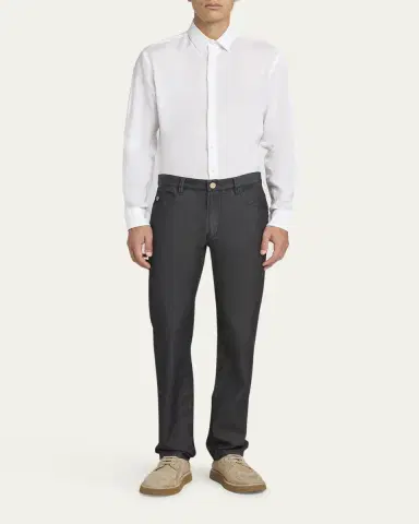 Giorgio Armani Men's Classic Solid Linen Sport Shirt | Thumbnail 9 Giorgio Armani Men's Classic Solid Linen Sport Shirt | Thumbnail 9