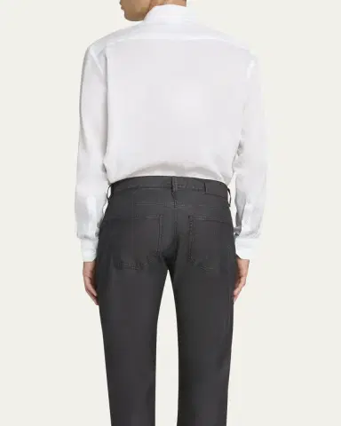 Giorgio Armani Men's Classic Solid Linen Sport Shirt | Thumbnail 10 Giorgio Armani Men's Classic Solid Linen Sport Shirt | Thumbnail 10
